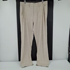 ABERCROMBIE & FITCH Mens Pants Sz 33x32 Loose Linen Blend BEIGE Coastal Preppy